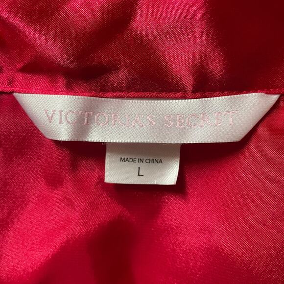 Victoria's Secret  Button Down Red Pajama Set Sz L - Picture 7 of 14